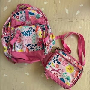 Pottery barn kids Floral Kids Backpack and Lunch Bag Set
